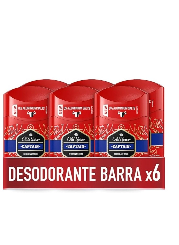 Captain Deodorant Stick - 6 x 50 ml