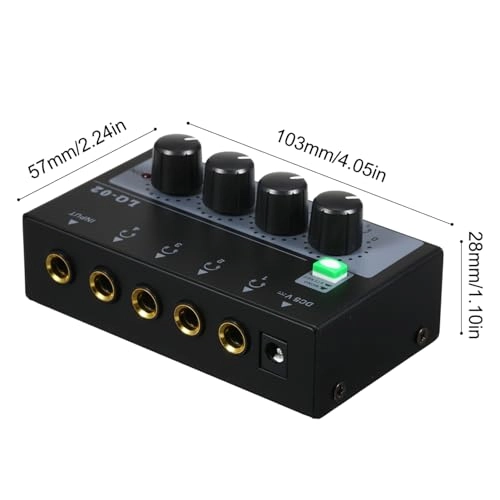 Headphone Amplifier Mixer - 4 Channels Mono/Stereo