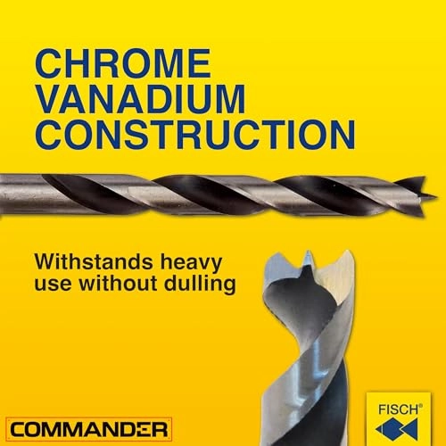 Brad Point Drill Bit Set - Chrome Vanadium 7-piece 1/8" to 1/2"