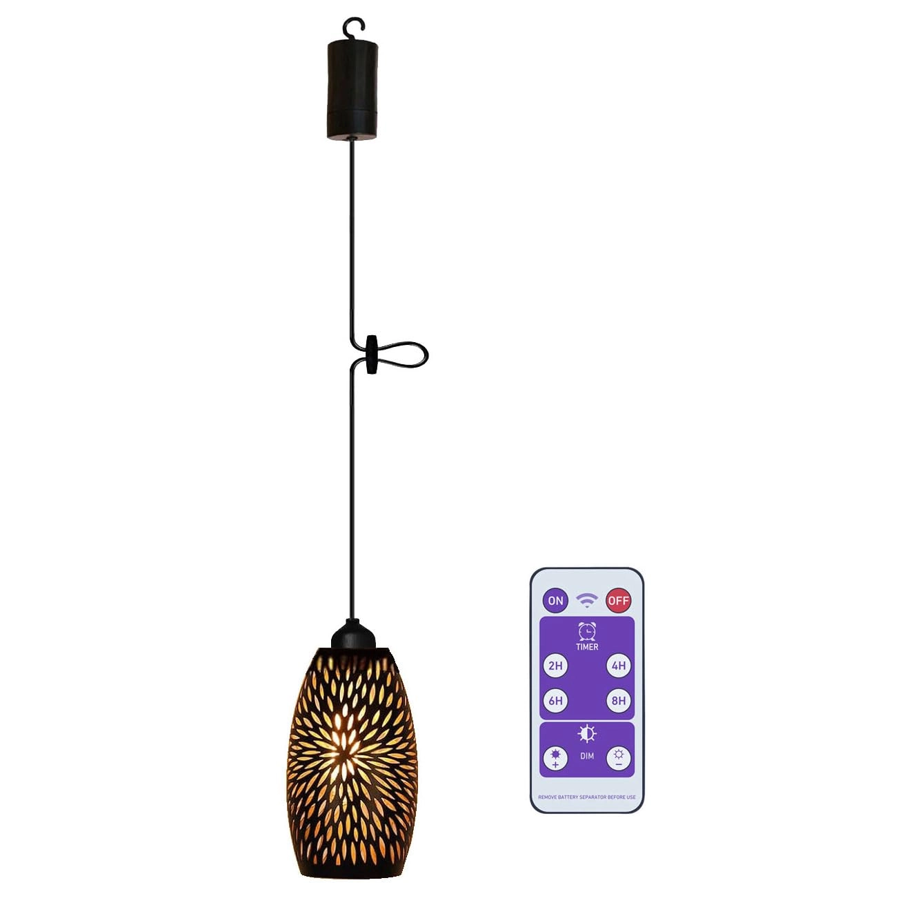 YIKEGE LICHT Farmhouse Chandelier - Battery Operated Remote Dimmable LED