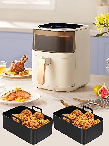 Air Fryer Silicone Basket - 2pcs Silicone + Silicone Pad - 4pcs Silicone + Oil Brush - 1pc