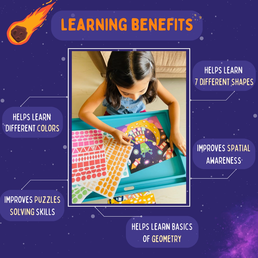 Educational Shape Sticker - Space Explorers - Suitable for 3 years & above