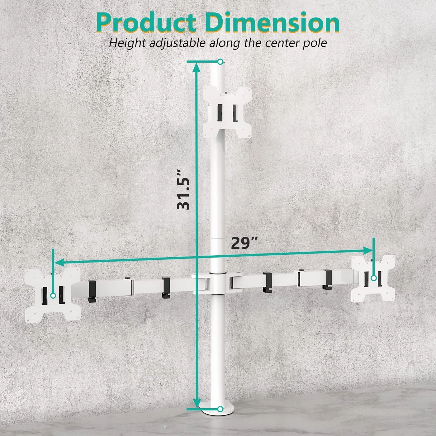Triple LCD Monitor Desk Mount - 27 inch