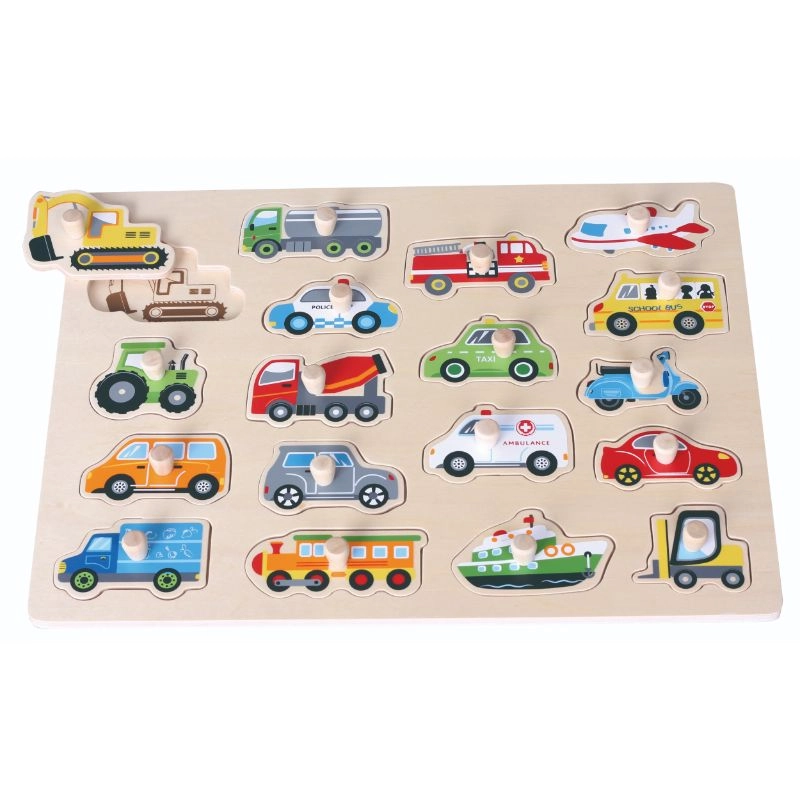 New Classic Toys Transports Peg Puzzle - 2-4 years 16 pieces