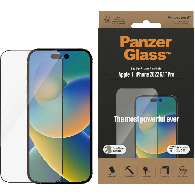 Ultra Wide Fit Clear Tempered Glass Screen Protector for iPhone 16 Plus