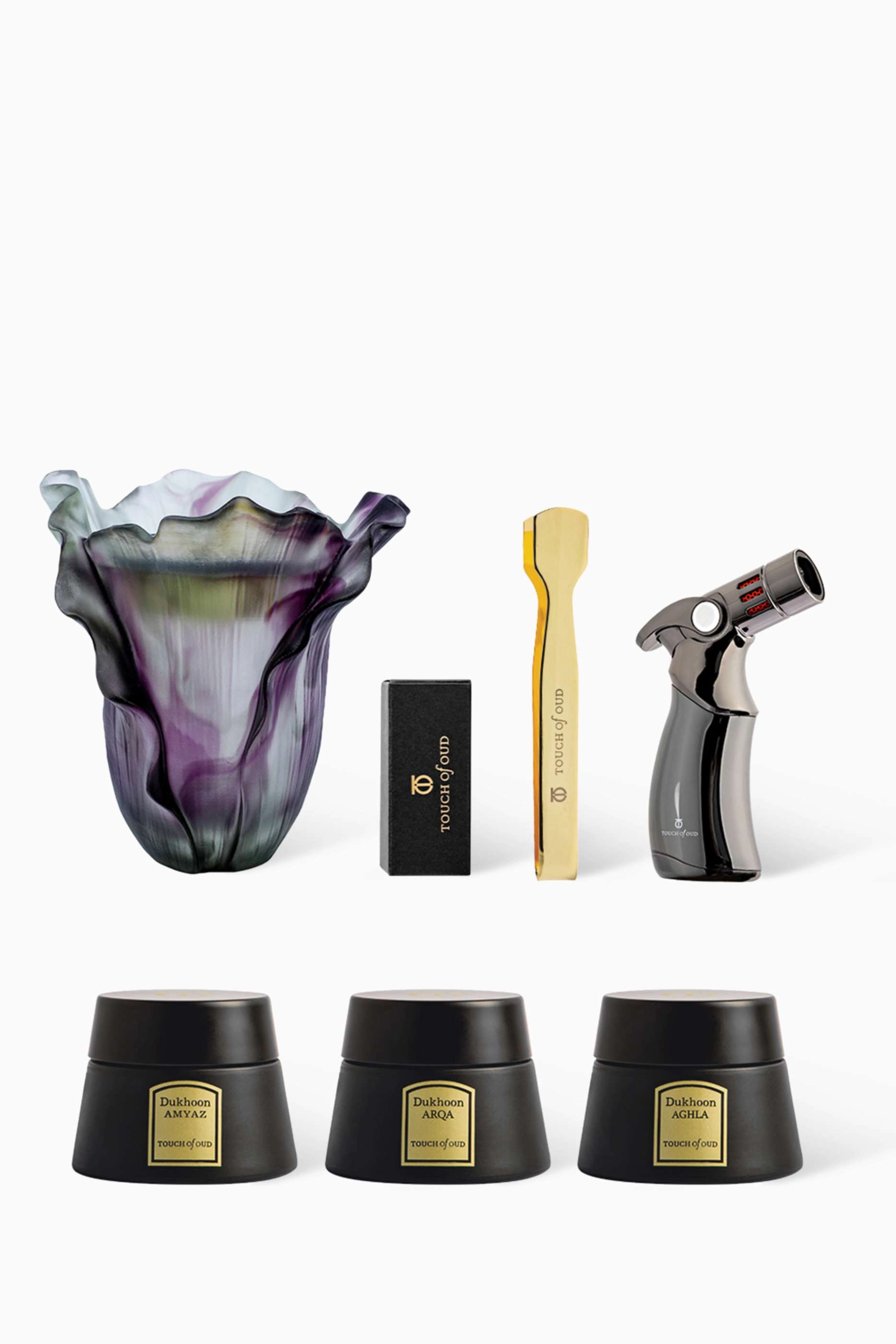 Touch Of Oud Amyaz + Arqa + Aghla + Burner + Lighter + Coil + Tong - Amber Cabbage 7pcs