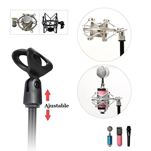 Microphone Stand - Weighted Round Base Height Adjustable Detachable