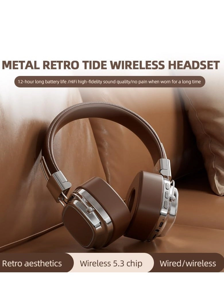 Retro Folding Style Wireless Bluetooth Subwoofer Headphones - Wireless Headset