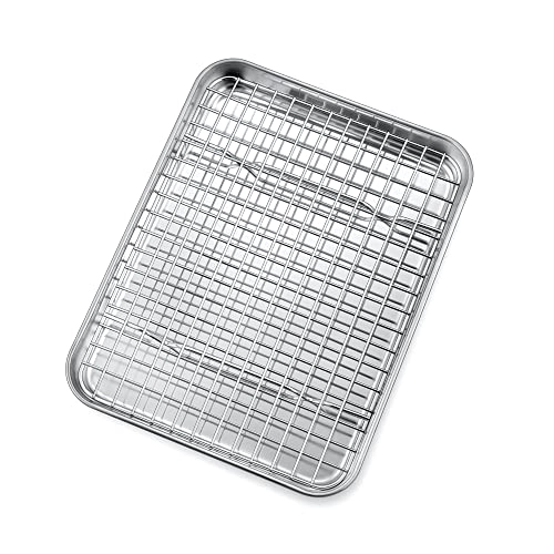 P&P CHEF Baking Pan - 10.4 INCH + Baking Rack - 9.7 INCH