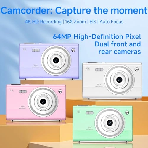 4K Digital Camera - 64MP 16X Zoom