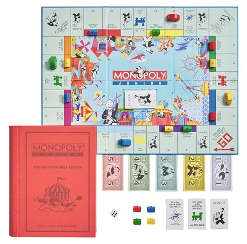 Monopoly Junior - Vintage Bookshelf Edition + Scrabble for Juniors + Clue Jr.