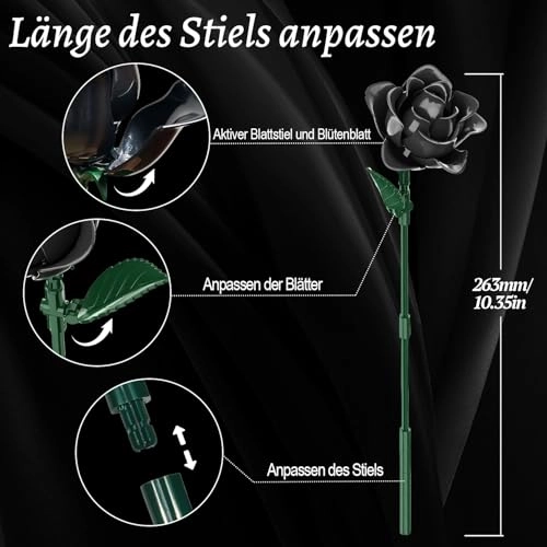 Bouquet Kit - Schwarzer Rosen Blumenstrauß Bausatz Plastic Pack
