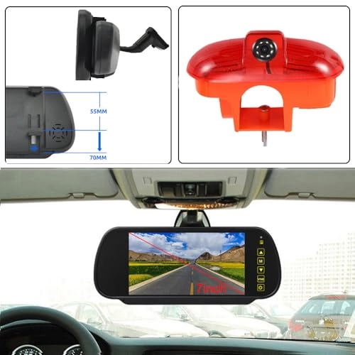 Brake Light Reversing Camera + Rear View Mirror Monitor - Night vision 628 x 586 pixels