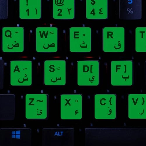 Keyboard Sticker - 1 Sheet Arabic English Glow in the Dark