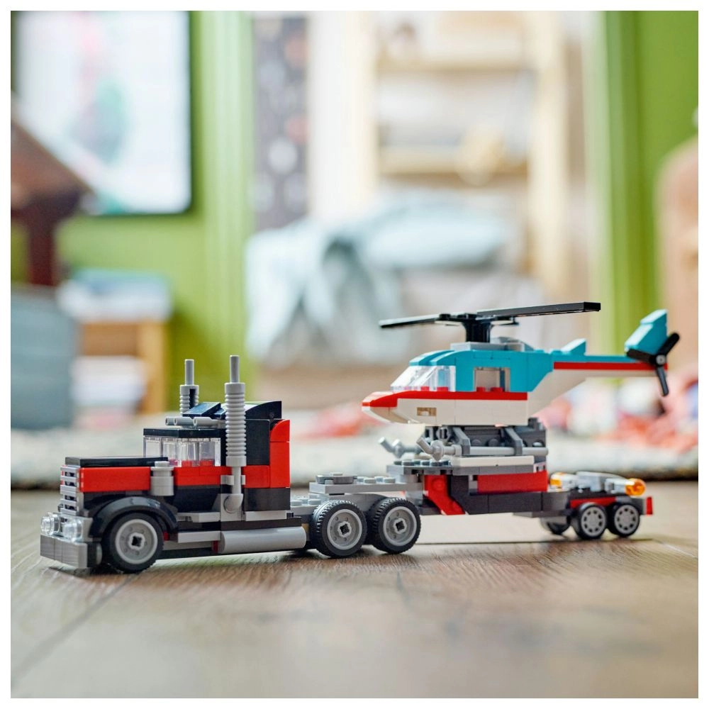 Flatbed Truck With Helicopter - 270 pcs