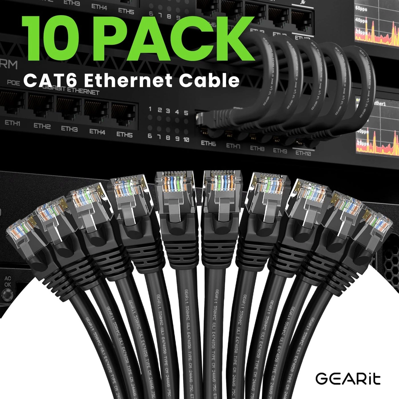 Cat 6 Ethernet Cable - 25 ft Pack