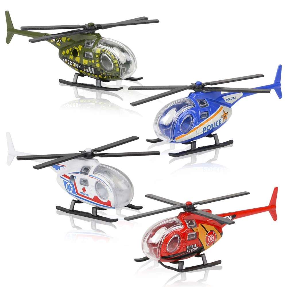 ArtCreativity Diecast Helicopter - 4pcs