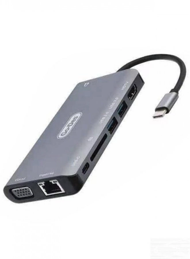 GO-DES USB-C HUB Adapter - 9 in 1