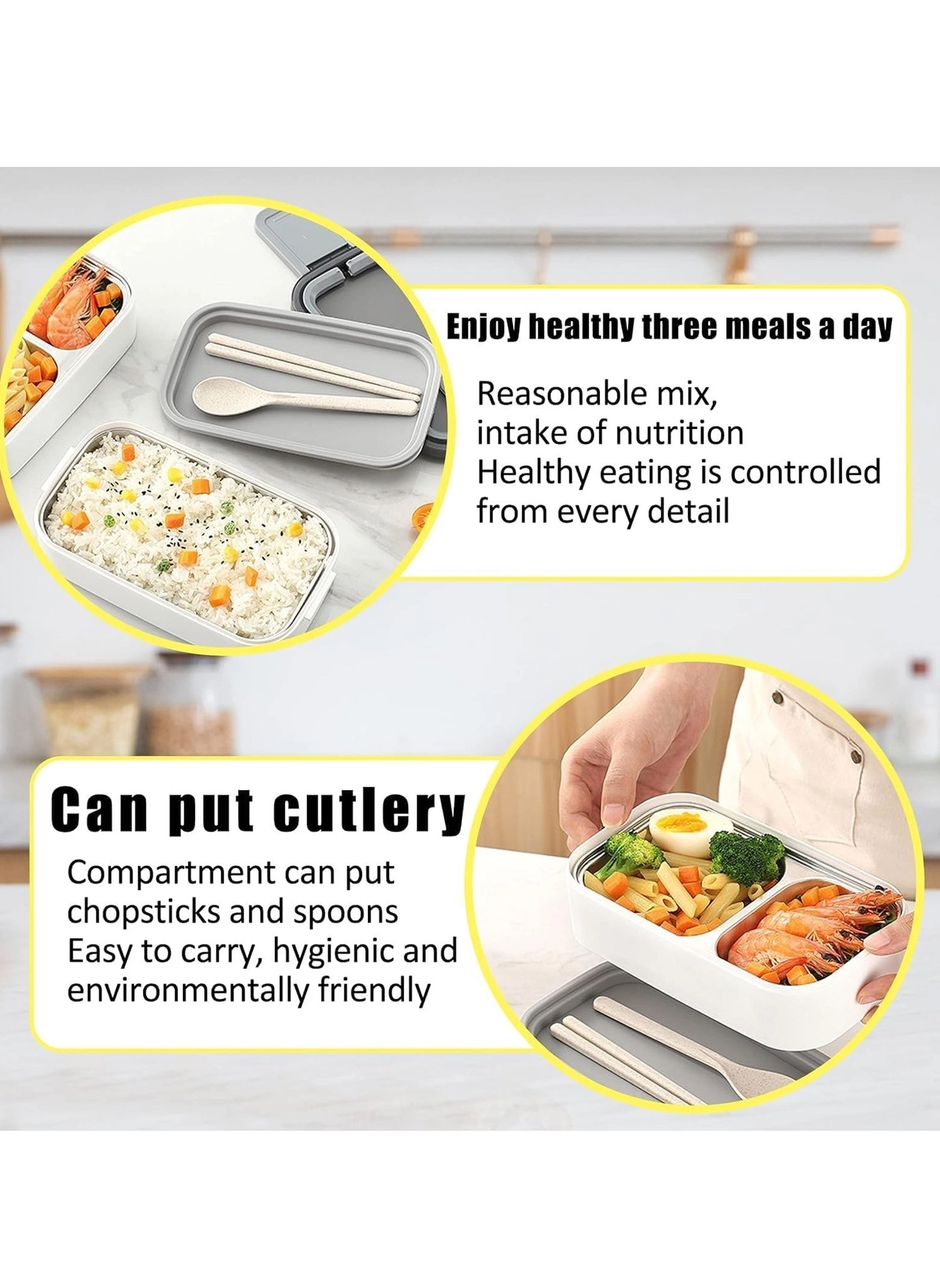 bento box - 304 Stainless steel Double-deck