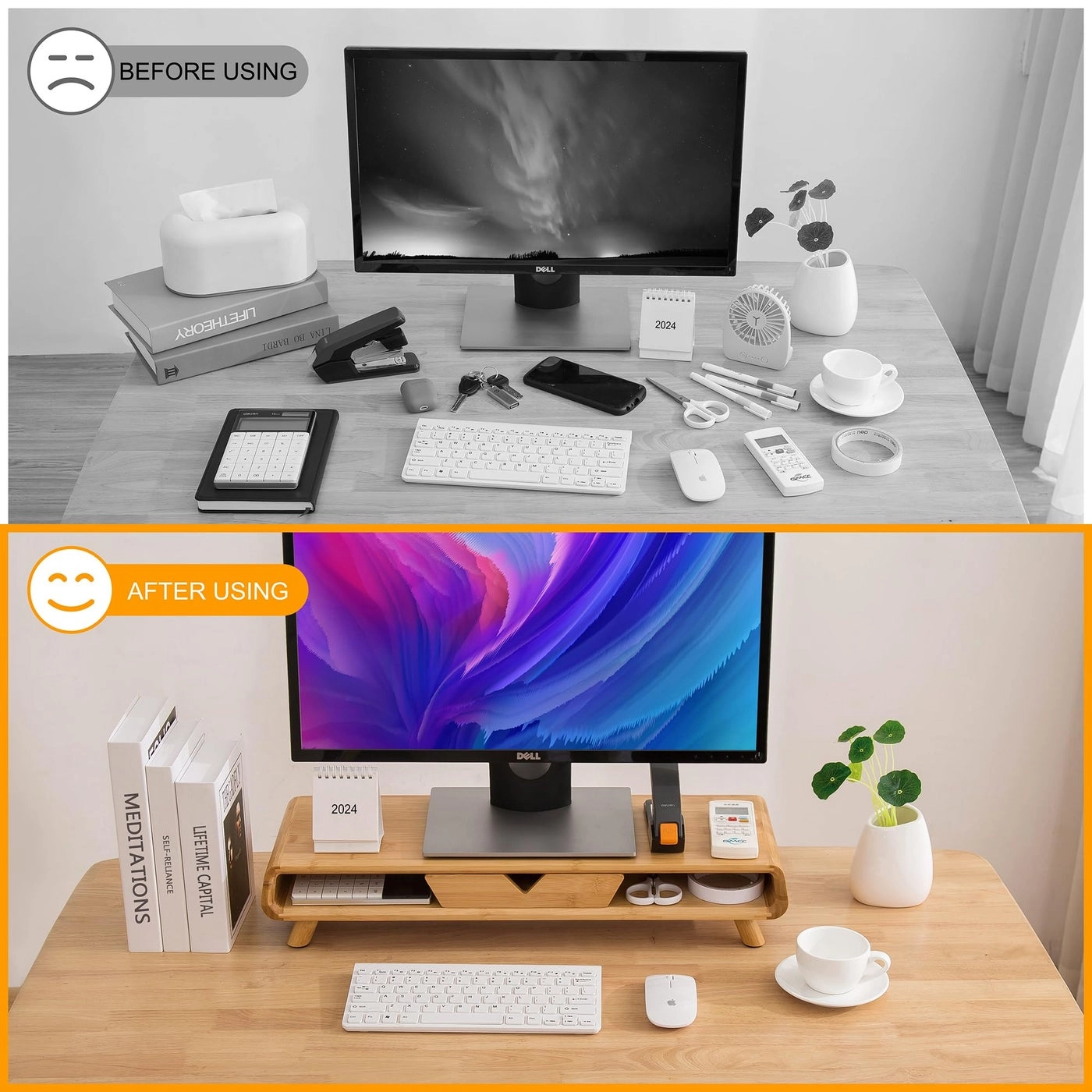 Bamboo Monitor Stand Riser