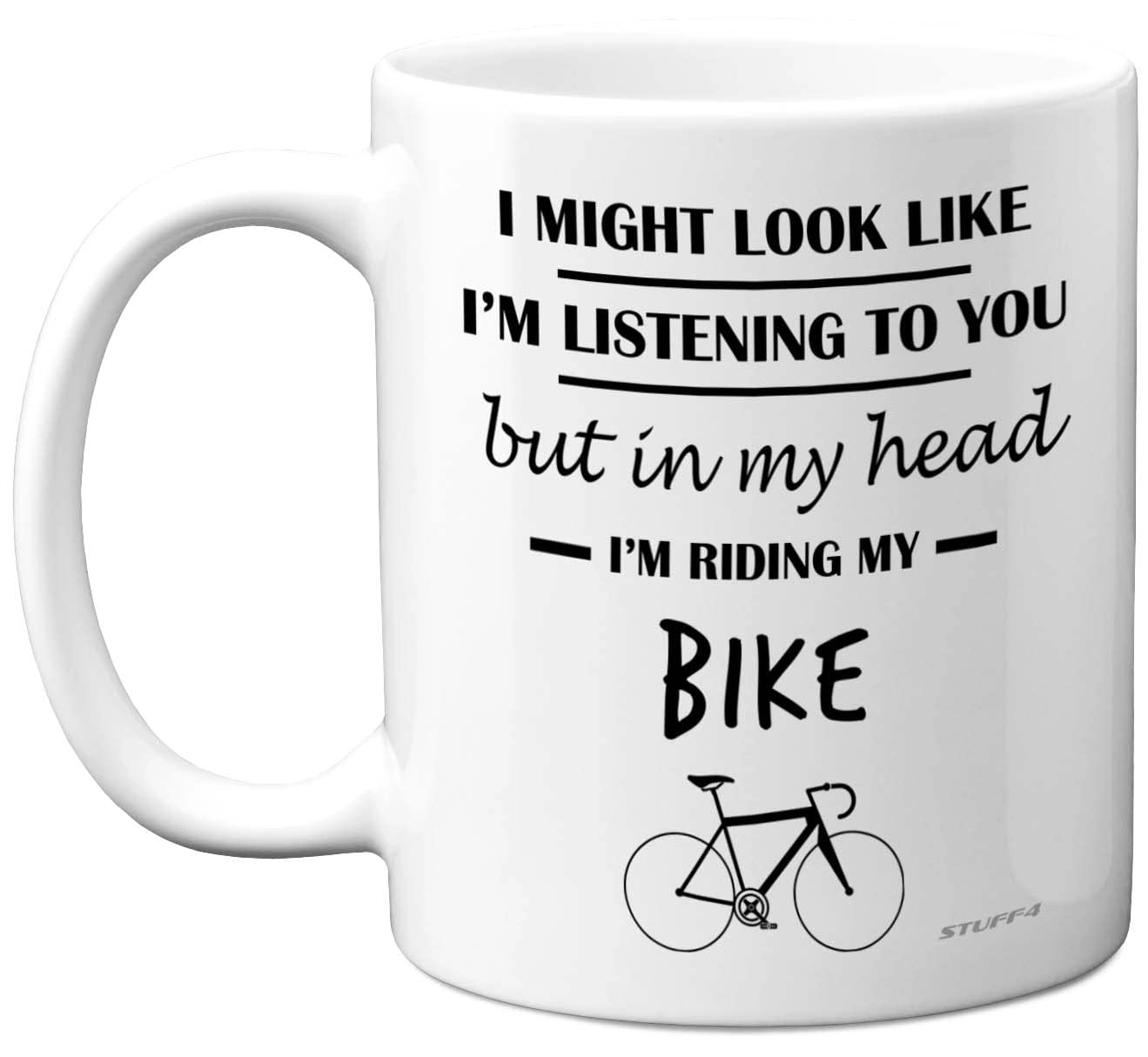 STUFF4 In My Head I'm Riding My Bike Mug - 1 pcs - Birthday, Christmas