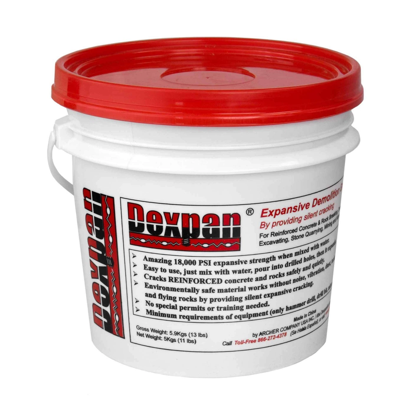 Dexpan Expansive Demolition Grout - 11 Lb 77-104° F