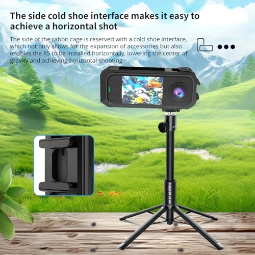 Plastic Cage Compatible with Insta360 X4 Air - Dual Cold Shoe 1/4 Thread
