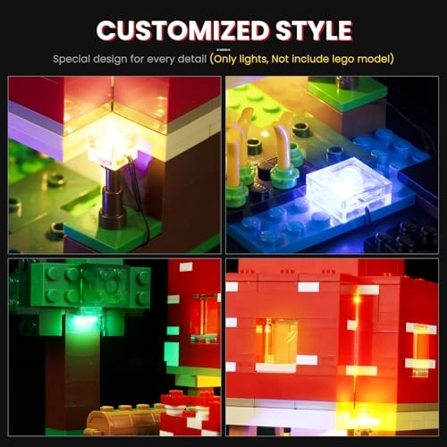 Light Kit for Lego The Mushroom House (21179) - LED USB Powered