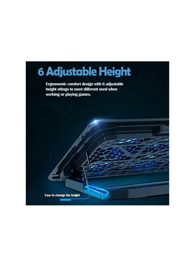 Gaming laptop cooling pad - 6 fans 12-21-inch