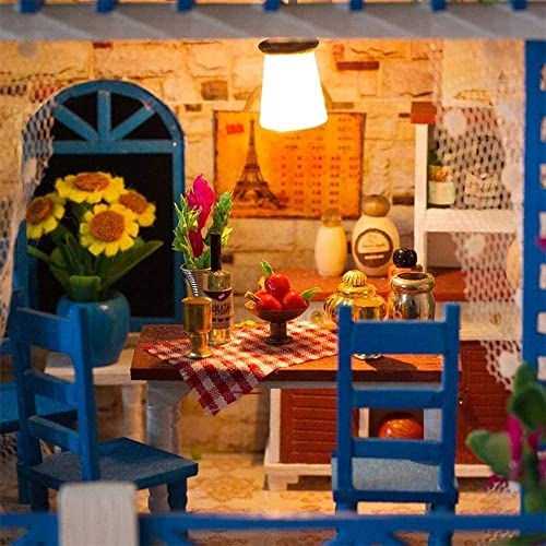 Villa garden DIY house - 42 * 34 * 32cm With music Dust cover