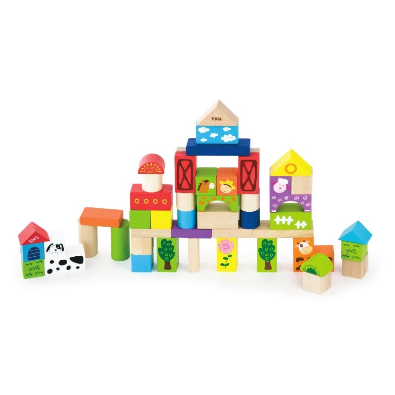 Wooden Blocks - Farm 50pcs