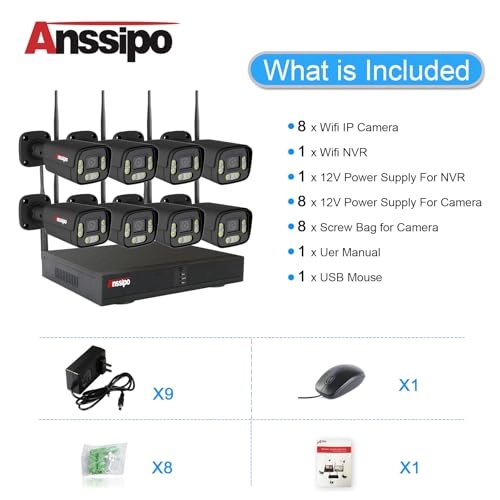 Wireless Security Camera System - 8 channels