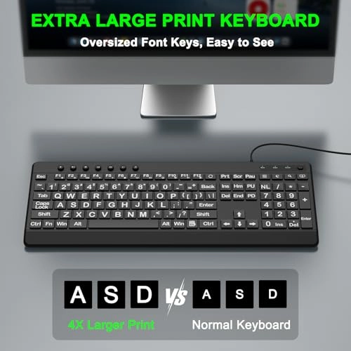 Large Print Computer Keyboard - Wired