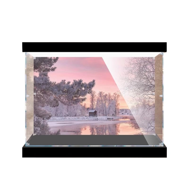 Clear Acrylic Display Case - 55x30x40cm Background+top Light