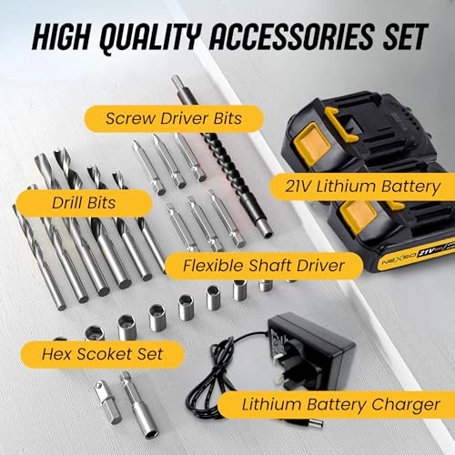 Cordless Drill - 21V 2000mAh