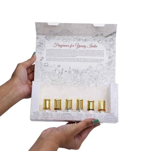 white oudh + Royal Mogra + Rose Fresh + Raat Ki Rani + Litchi + Lavender + Golden + Vanilla + Forest Adventure + Chocolate + Chandan-E-Khass + Blue Lagoon - Floral Fruity Woody 12