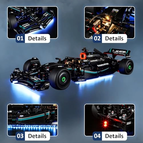 LED Light Kit for Lego Mercedes-AMG F1 W14 E Performance Set (42171) - White 5 Volts