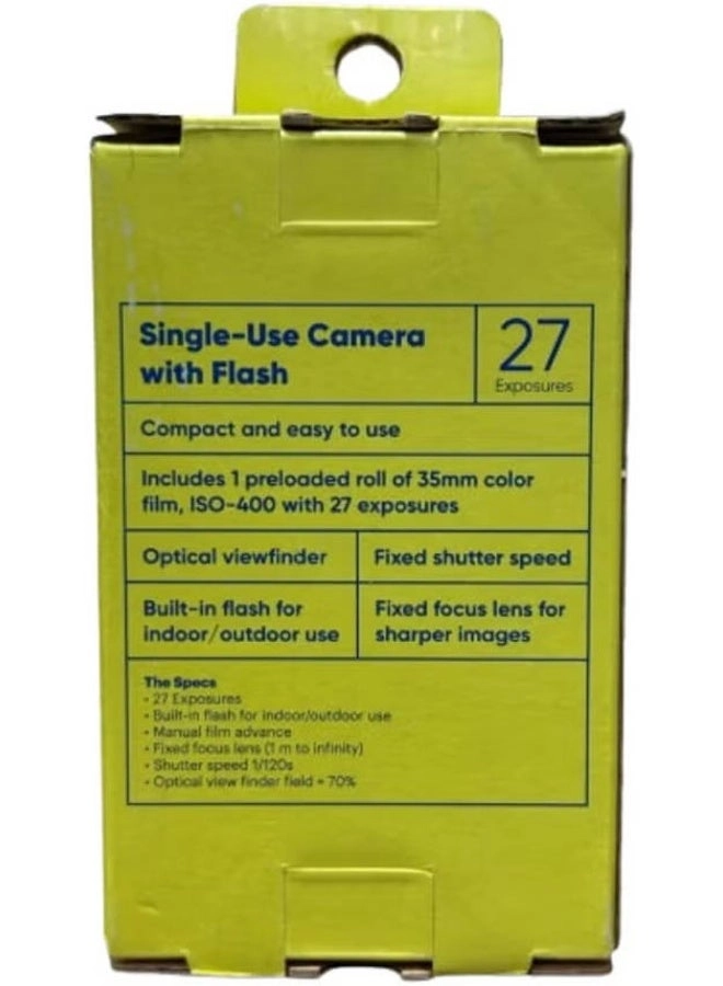 Focus Disposable Single Use Camera - 35mm 5MP 27 Exposures