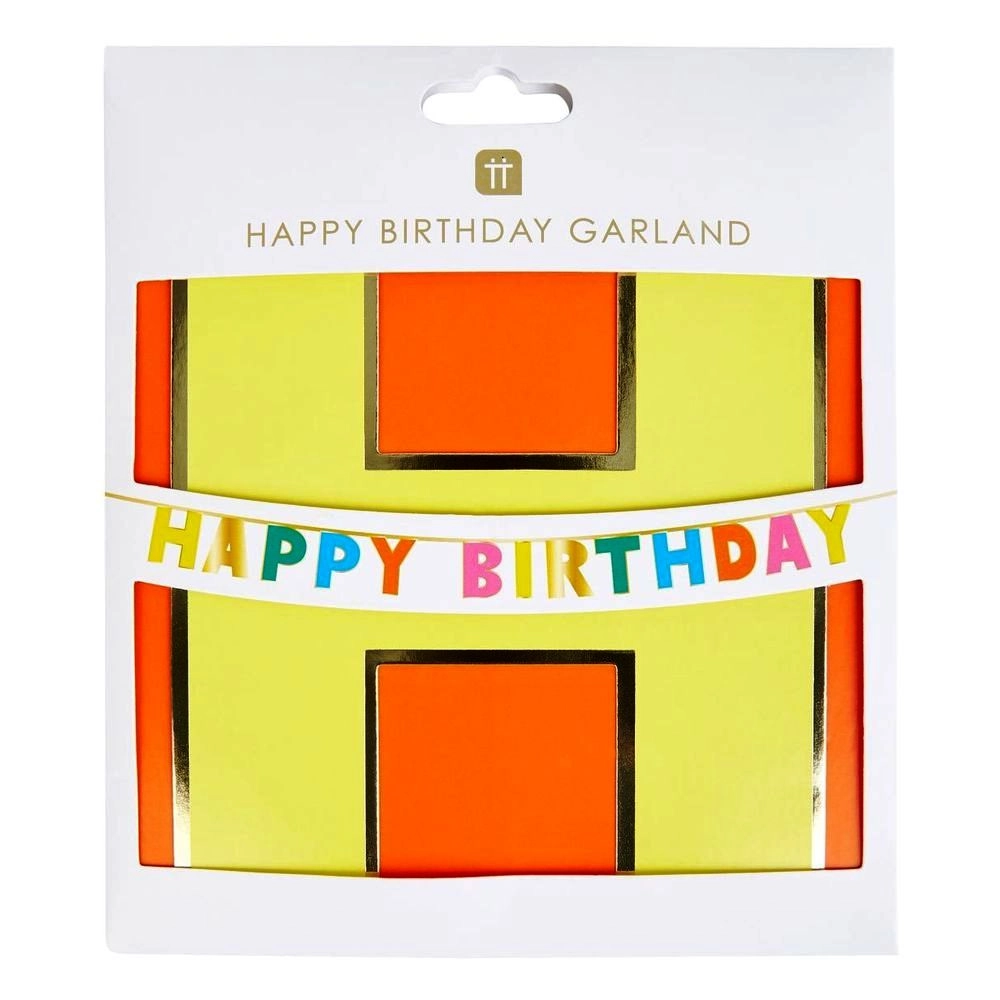 TALKING TABLES Rainbow Happy Birthday Garland - 3M multicoloured
