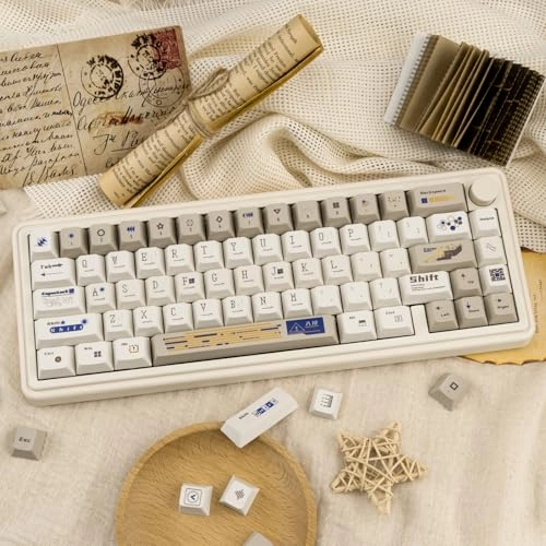 Retro Beige PBT Keycaps - ANSI Wired