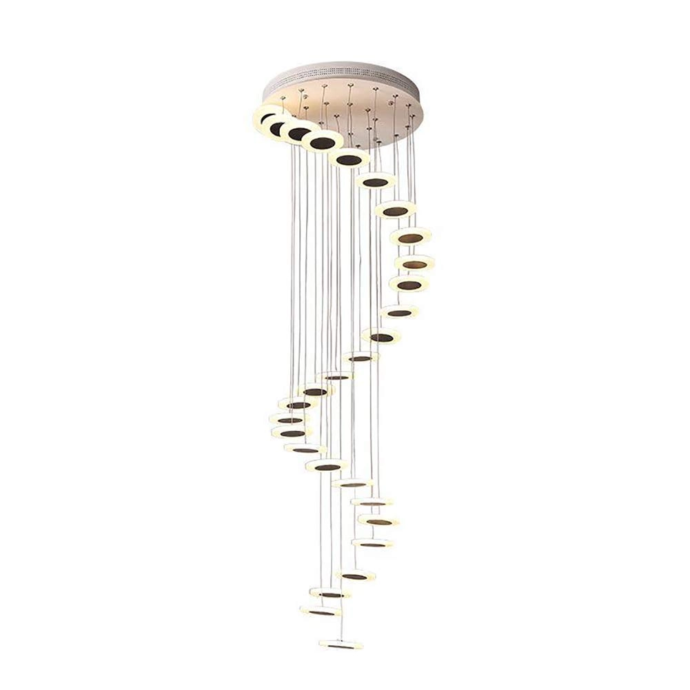 Modern Staircase Long Chandelier - LED 28 Head White