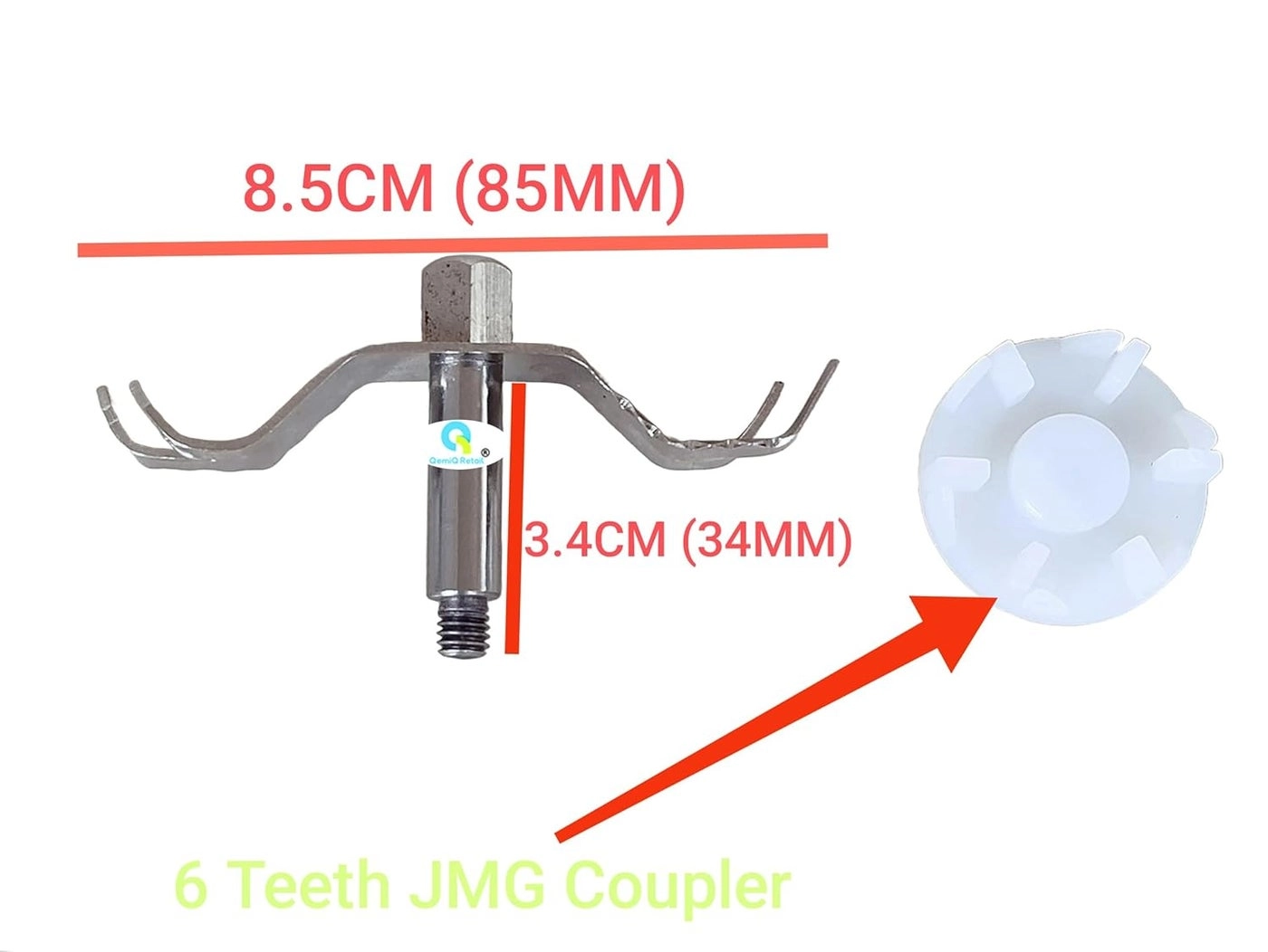 Chutney Jar Blade Set - 6 teeth Coupler Stainless steel