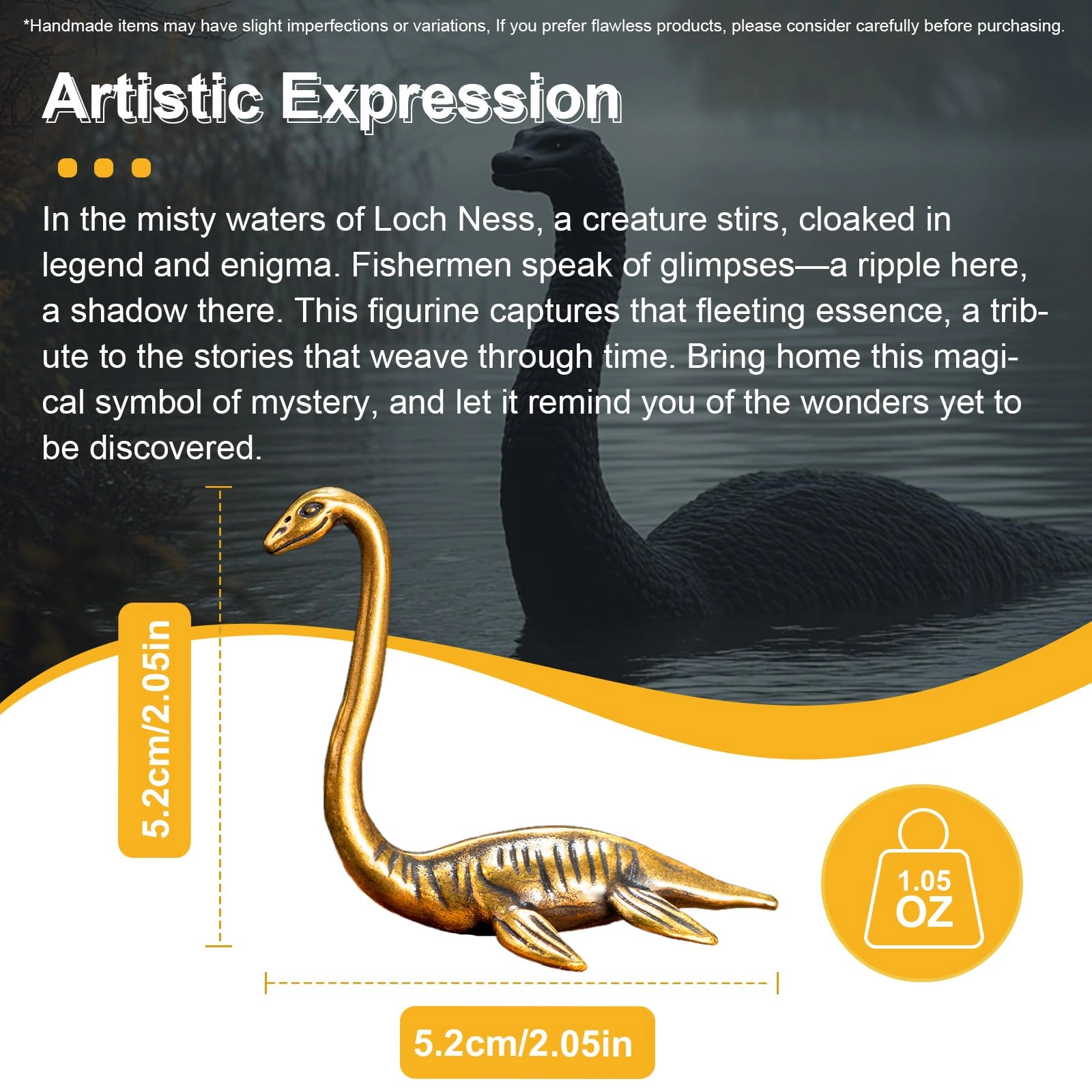 Loch Ness Monster Statue - Brass