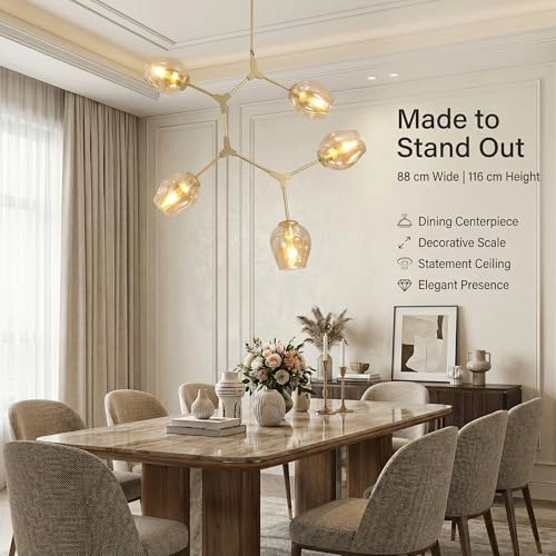 Sputnik Globe Pendant - 88cm x 116cm 5-Light Gold