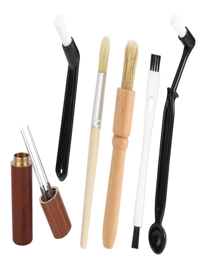 goktvai Coffee Cleaning Brush - 6pcs Natural Bristle Set