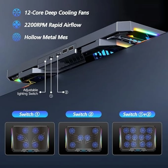 LAPTOP COOLING STAND AND FAN - 12 12" TO 17.3