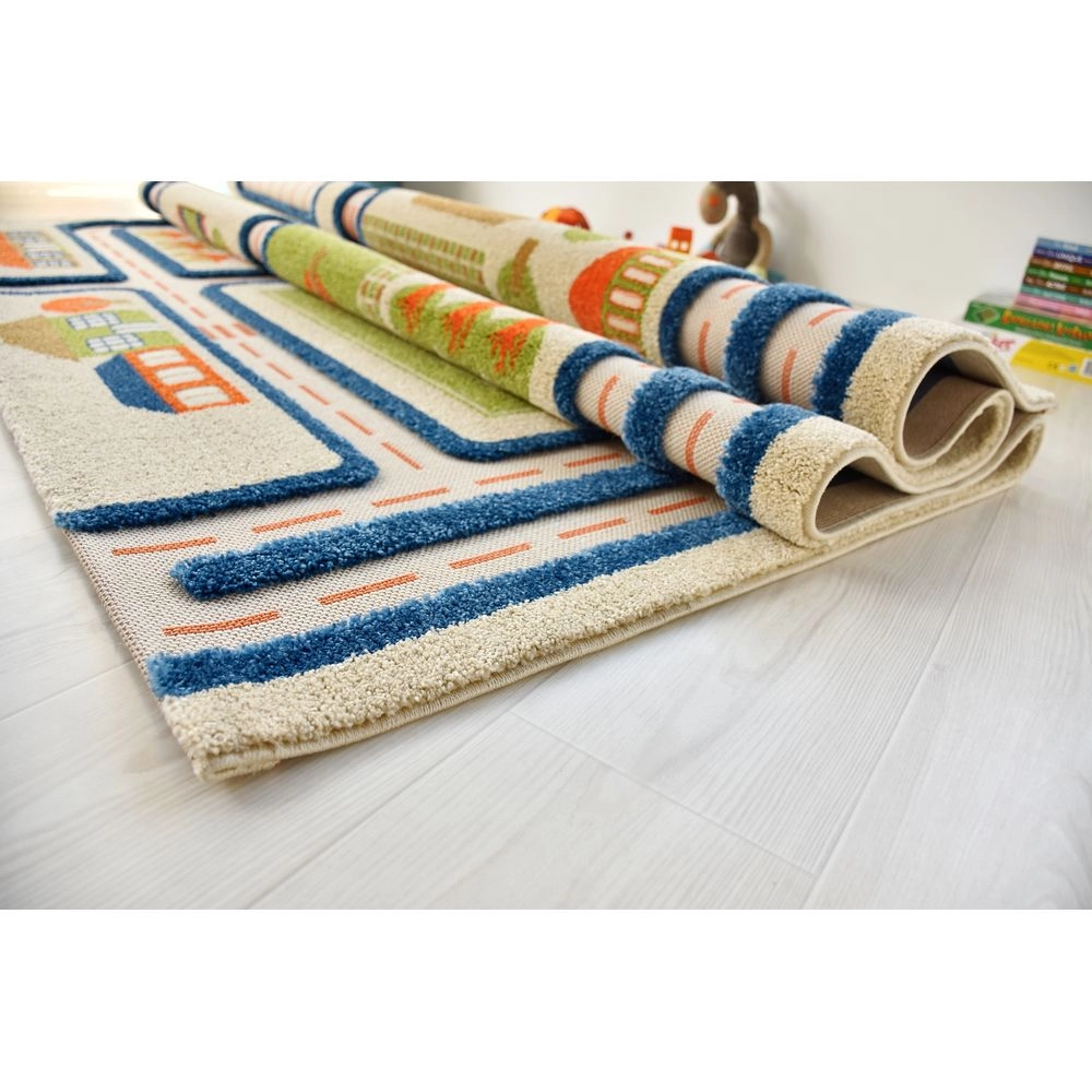 Traffic Design Educational 3D Carpet Playmat - Traffic Blue 12 months