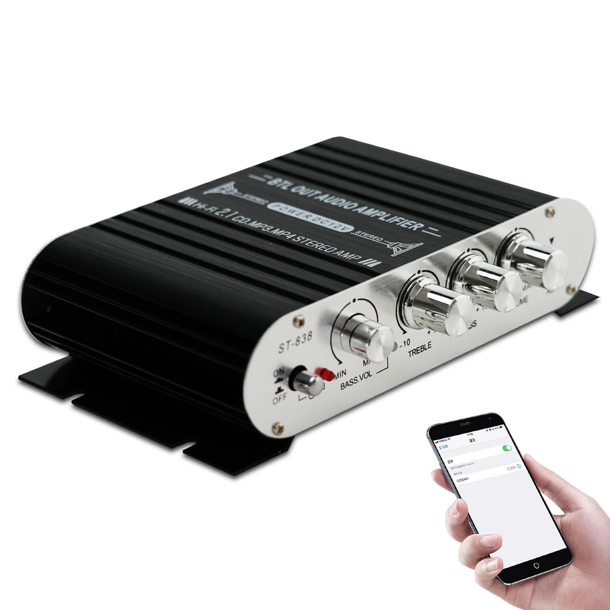 JRGKJCP 2.1 Channel Bluetooth HiFi Stereo Subwoofer Amplifier