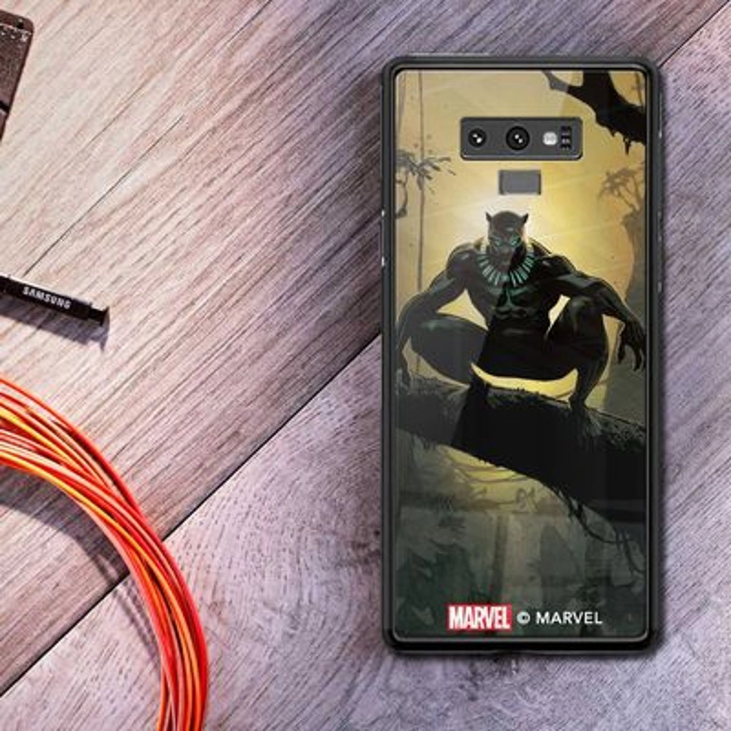 The King Of Wakanda Back Case for Galaxy Note 9 - TPU Bumper Case + Tempered Glass Back