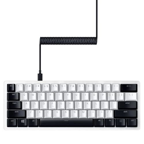 PBT Keycap - Classic Black + Coiled Cable - Braided Fiber
